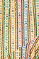 Thumbnail for Multicoloured geometric print with metallic gold sun motifs on the Fiesta Remi Midi Dress, designed in-house.