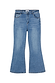 Thumbnail for Blue Denim Flare Scallop Jean featuring a 70s-inspired silhouette and scalloped embroidery on the pocket.