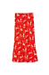 Thumbnail for Red Floral Midi Skirt featuring a white flower print, elasticated waistband, and a small contrast green bow.