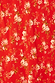 Thumbnail for Red Floral Midi Skirt detail featuring the red viscose fabric and white floral print.