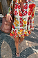 Fruit Stamps Co-ord Set in a Mediterranean fruit print, featuring a white relaxed shirt and matching tiered frill shorts.