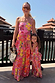 NFD Kids Pink Fruit Wide Leg Set with a peplum top and frill-hem trousers, shown on a girl for a vacation look.