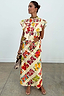 Fruit Stamps Mabel Skirt in cream cotton-linen with a Mediterranean fruit print, drawstring waist and lace trims.