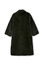 Thumbnail for Green Faux Fur Coat with a relaxed silhouette and plush texture, shown from the back.