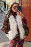 Thumbnail for Red Tile Faux Fur Gilet