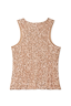 Thumbnail for Gold Sequin Tank Top with a racerback design and nude mesh lining, shown from the back.