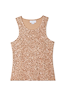 Thumbnail for Shimmering Gold Sequin Tank Top with a racerback neckline and soft nude lining in a flat lay view.