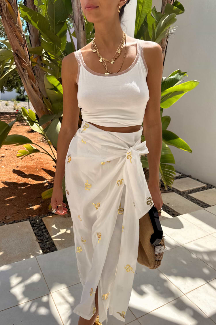 never fully dressed gold skirt NEVER FULLY DRESSED Plisse Jaspre Skirt