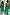 Thumbnail for Green Lola Mid-axi Cotton Dress with a ruched bodice and full skirt, shown on two models for inclusive sizing.