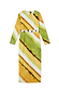 Green Ombre Alba Dress featuring earthy green and yellow tones, a beaded cut-out waist and long sleeves.