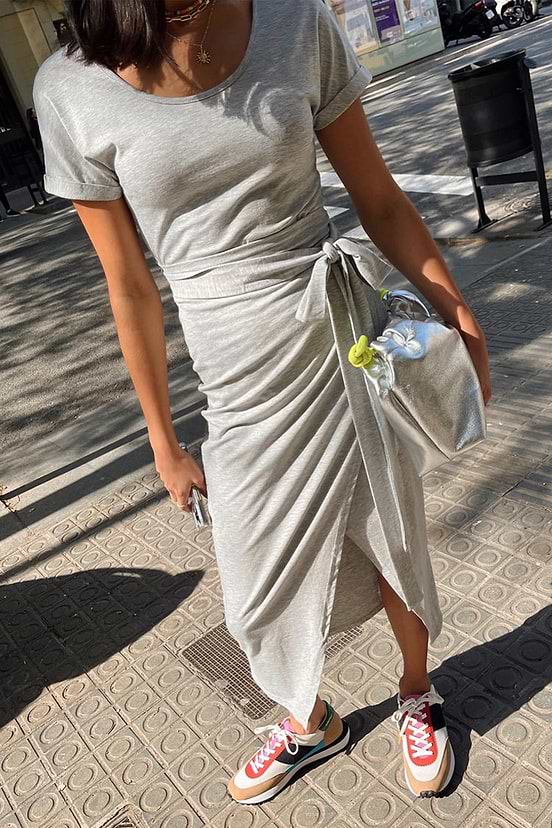 grey jersey wrap dress Grey Jesse Jersey Wrap Dress – Never Fully Dressed