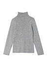 NFD Gunmetal Rib Knit Jumper with a roll neck and silver shimmer flecks, a designed in London staple.
