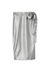 Gunmetal vegan leather Jaspre wrap skirt with a tie fastening on a white background.