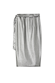 Gunmetal vegan leather Jaspre wrap skirt featuring a metallic grey finish and side tie fastening.