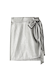 Gunmetal vegan leather mini Jaspre skirt with a wrap tie fastening and metallic finish.