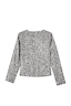 Gunmetal Alexa Sequin Cardigan in silver sequins and a structured silhouette, shown from the back.