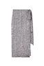 Thumbnail for Gunmetal Sequin Jaspre Midi Skirt featuring a wrap tie fastening and grey sequins.