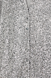 Detail of the Gunmetal Sequin Miley Shirt highlighting shimmering silver sequins and button-up fastening.
