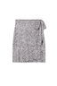 Thumbnail for Gunmetal Sequin Mini Jaspre Skirt featuring a silver sparkle finish and signature wrap tie fastening.