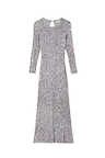 Gunmetal Sequin Soho Dress featuring long sleeves and a keyhole back detail in a shimmering grey finish.