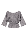 Gunmetal Sequin Tilly Top featuring a boat neckline and elasticated waist, designed in London for dopamine dressing.