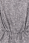 Close-up detail of the Gunmetal Sequin Tilly Top featuring shimmering silver sequins.