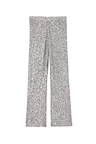 Gunmetal Sequin Freddie Trousers with an all-over silver shimmer and straight-leg silhouette, designed in London.