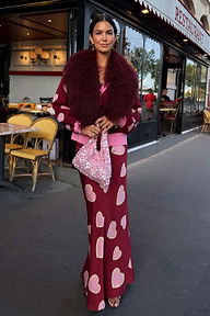 Burgundy Hearts Dorris Skirt