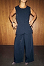 Black Hotfix Marnie Trousers with silver sparkle, styled as a co-ord with a matching waistcoat and leopard shoes.