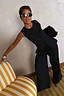 Thumbnail for Black Hotfix Sol Waistcoat with sparkling diamond-effect embellishments and buttons, styled with matching trousers.