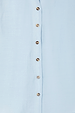 Ice Blue Miley Shirt detail with contrast tortoise buttons on sky blue, lightweight and slightly sheer fabric.