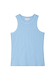 Ice Blue Ribbed Tank Top in a soft stretch fabric with a round neck, a versatile capsule wardrobe staple.