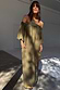 Thumbnail for Khaki green linen-blend Ella Dress with an off-the-shoulder ruffled neckline and side pockets.