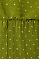 Thumbnail for Khaki Mini Plisse Tilly Dress detail highlighting the textured green fabric, gold fleck print and elasticated waist.