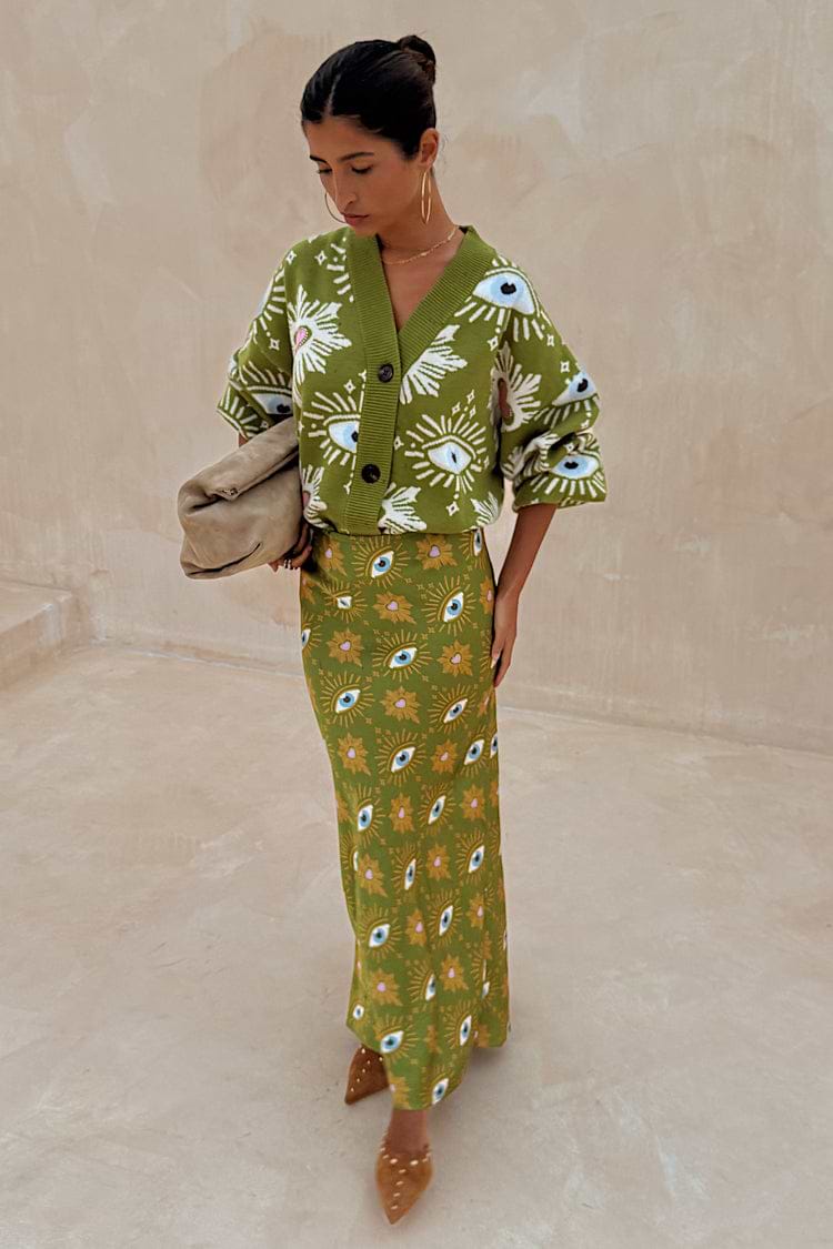 never fully dressed green skirt Khaki Eye Dorris women dresses sale