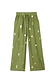 Khaki Shell Trousers with a gold foil print, wide-leg fit and elasticated drawstring waist.