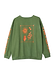 Khaki Sweatshirt with orange sun and snake embroidery on the back and signature graphic motifs along the sleeves.