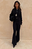Black Studded Cardigan and matching Petite Knit Trousers with silver side studs in a monochrome co-ord.