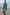 Thumbnail for Blue and Lemon Millie Skirt in satin with an asymmetric lace hem, worn as a co-ord for inclusive sizing.