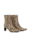 Leopard Heel Boots featuring a square toe and thin block heel in an iconic leopard print pattern.