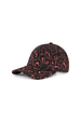 Cotton Dark Leopard Cap in iconic burgundy leopard print with a curved peak and adjustable strap.