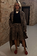 Lucia Leopard Denim 55 Coat in signature leopard print denim, styled with matching shorts and red sandals.