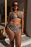 Thumbnail for Leopard Whipstitch High Waist Bikini Bottom and top, featured on a model to showcase NFD inclusive sizing.