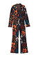 NFD Night Garden Ski Suit in a patchwork print of leopard, poppy and mystical motifs, featuring a hood.