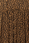 Leopard Lucia Dress detail highlighting the iconic leopard print and gathered tiered skirt construction.