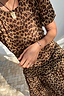Leopard Lucia Sheer Dress in iconic leopard print featuring a low waistline and pleated bust detailing.