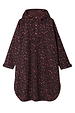 Dark Leopard Rain Mac in waterproof recycled polyester featuring a hood, front button detailing and side pockets.