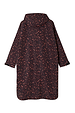 Dark Leopard Rain Mac back view featuring a hood and iconic dark leopard print on waterproof recycled polyester.