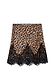 Thumbnail for Leopard Lace Mini Maeva Skirt featuring a leopard print and black lace hem, designed in London.