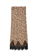 Leopard Lace Midi Maeva Skirt featuring a classic animal print and a scalloped black lace border.
